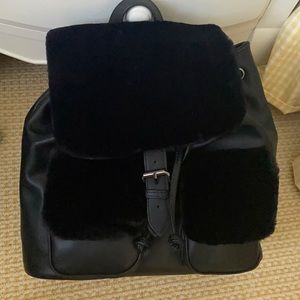 Furry black backpack